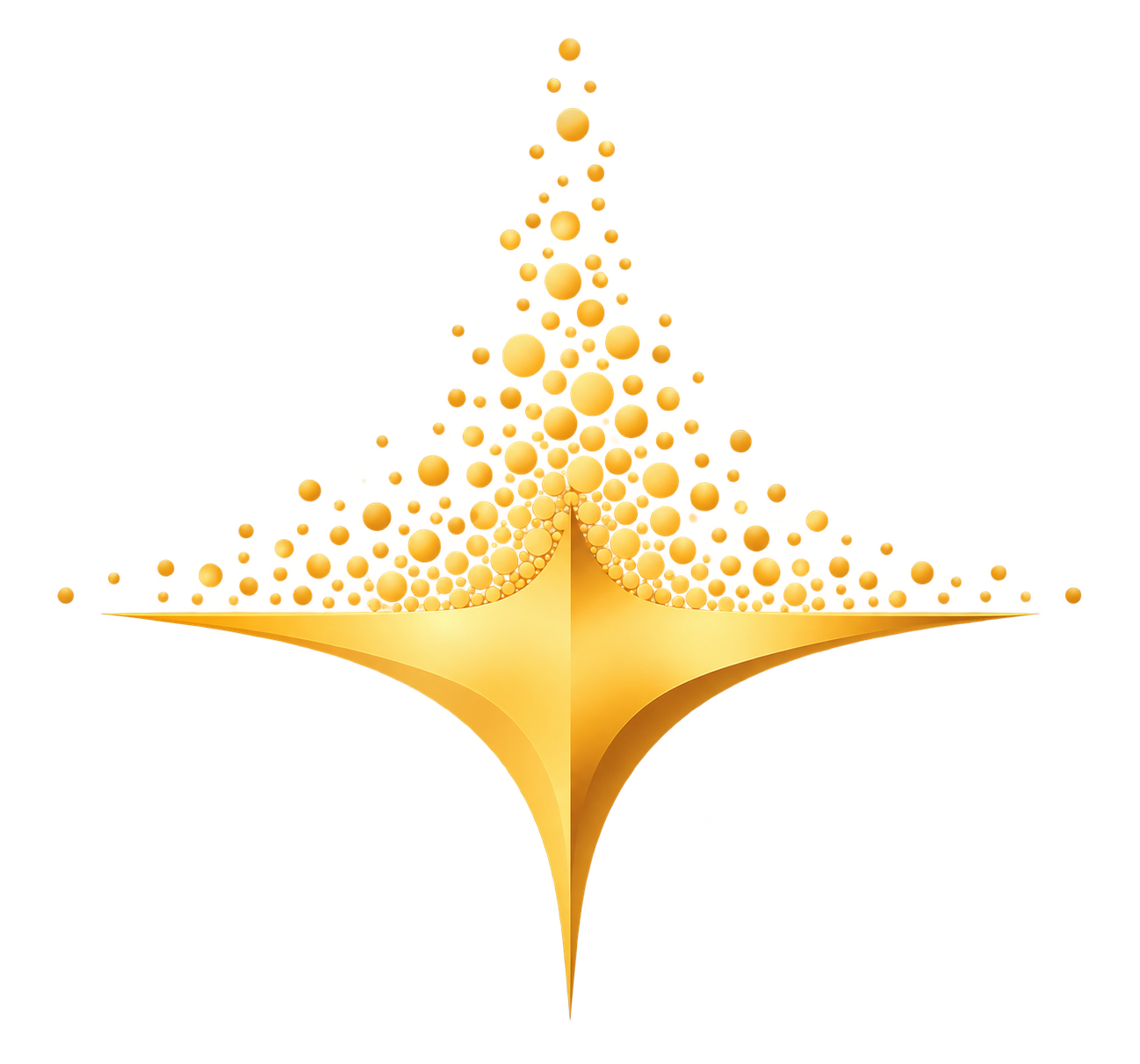 Thinking Dust emblem — golden particle star